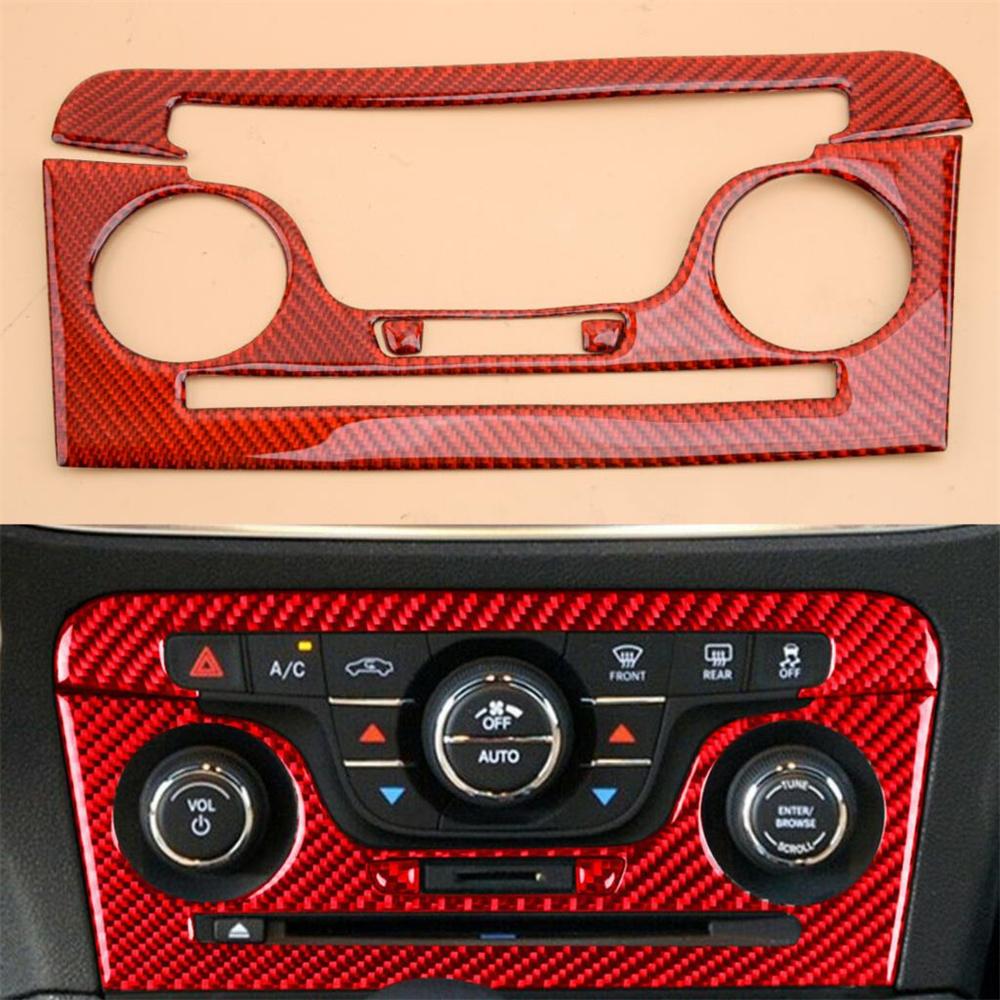 Red Carbon Fiber Center Console A/C Panel Cover Trim For Dodge Charger 2011-2014
