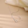 925 Sterling Silver V-shaped Necklace for Women Geometric Cross Clavicle Chain Necklace Jewelry Gifts