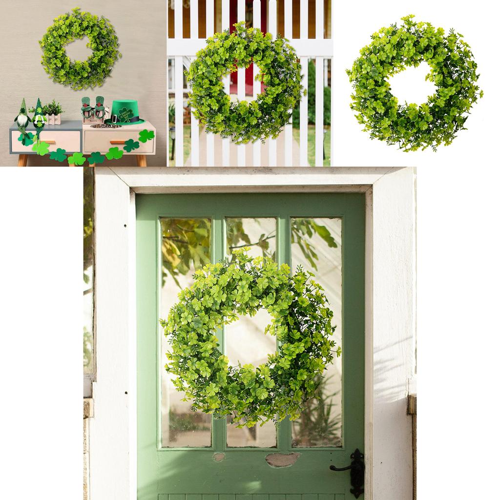 Bezaubernder St. Patrick's Day Vierblättriges Kleeblatt Grüner Kranz Perfekt für festliche Feiern