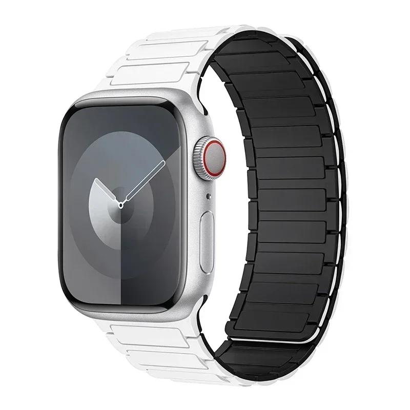 Magnetisches Schlaufenarmband für Apple Watch S10 46mm 42mm 40mm 41mm 45mm 44mm 49mm Silikonarmband für lWatch Series Ultra 2 9 8 7 6 5 4