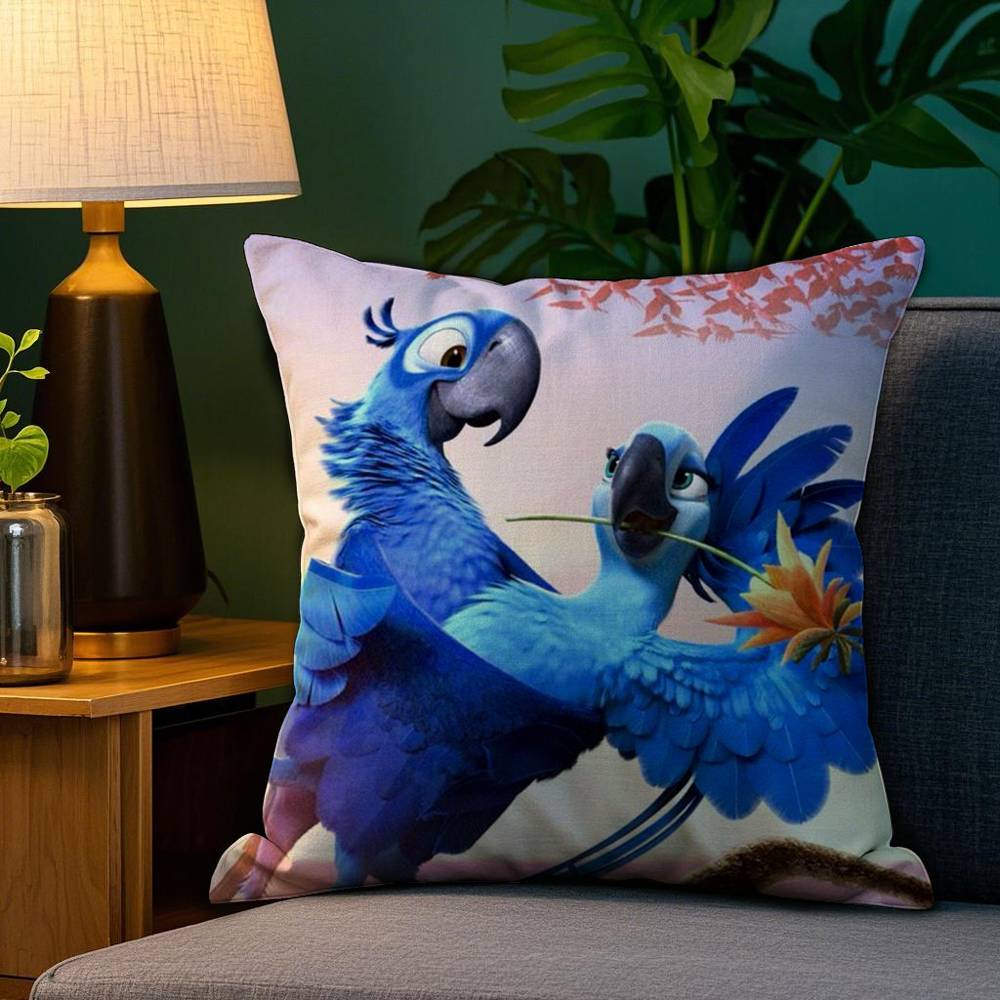 R-Rio A-Adventure Pillow Case Plush Linen Soft Double Sided Printed Design Throw Cushion Decorative Home