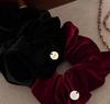 Elegant Black Velvet Scrunchie for Women – Durable, Versatile Hair Tie for High Ponytails and Buns