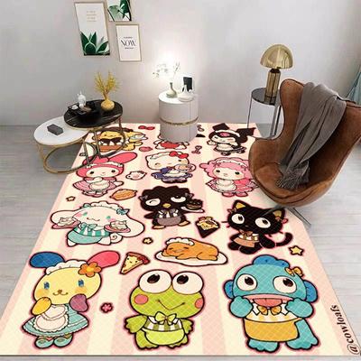 S-Sanriou Carpet Cartoon Living Room Bedroom Kitchen Sofa Table Balcony Rug Non-slip Washable Mat Exquisite Ornaments