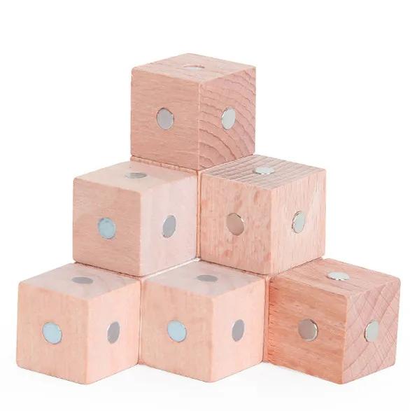 Montessori 2*2*2cm Kare Küp Gökkuşağı Bloklar Yapı Birleştirme Blokları Çocuklar için Eğitici Ahşap Oyuncaklar