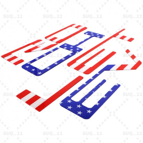 3D Raised US Flag Rear Tailgate Letter Emblem For Silverado -25 ert Decal
