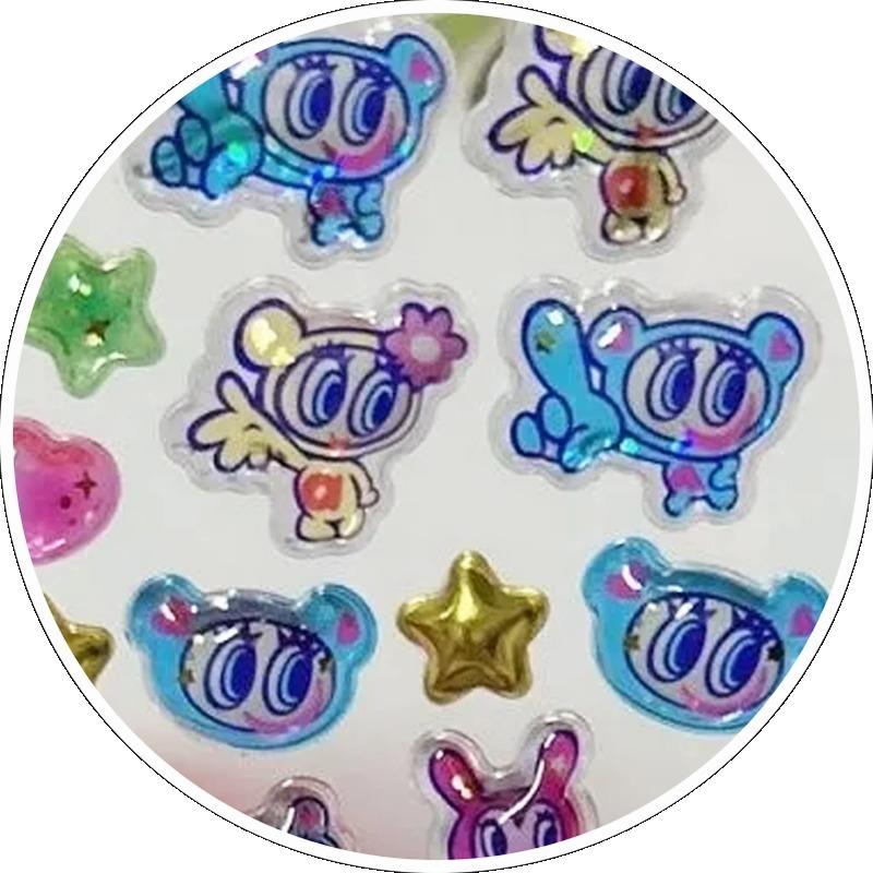 2026 NEW HOT Angel blue jelly stickers Japanese blue phone case Boys and girls DIY decorative stickers toys 3D relief stickers