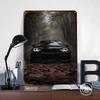 Sports Car Car Autumn Printed Poster Customized Wall Art Retro Vintage Metal Tin Signs for Room Decoration Bedroom Decorations