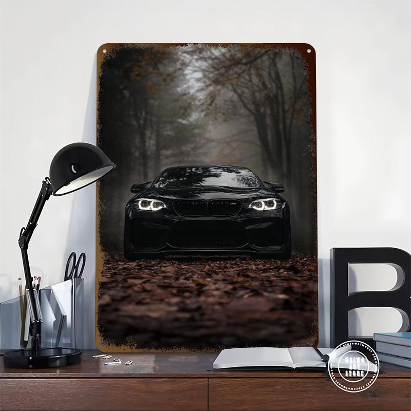 Sports Car Car Autumn Printed Poster Customized Wall Art Retro Vintage Metal Tin Signs for Room Decoration Bedroom Decorations