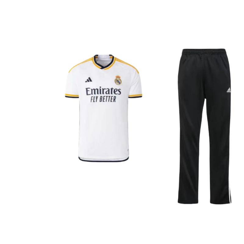 

Adidas Sports Leisure Series Letter Stripe Printed Short Sleeve Top Mid Waist Elastic Long Pants Casual Sports Suit Men suit TR30PR-BW+HR3796 L