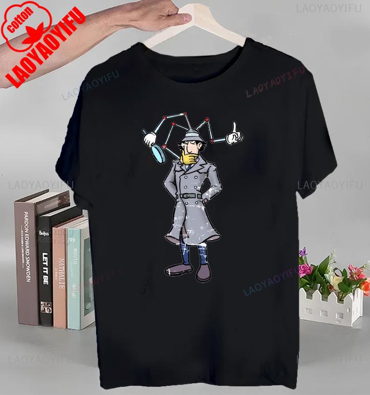 Koszulka z nadrukiem Animowany Inspektor Gadżet Topy Animowany Inspektor Gadżet T-shirt Krótki rękaw Okrągły dekolt