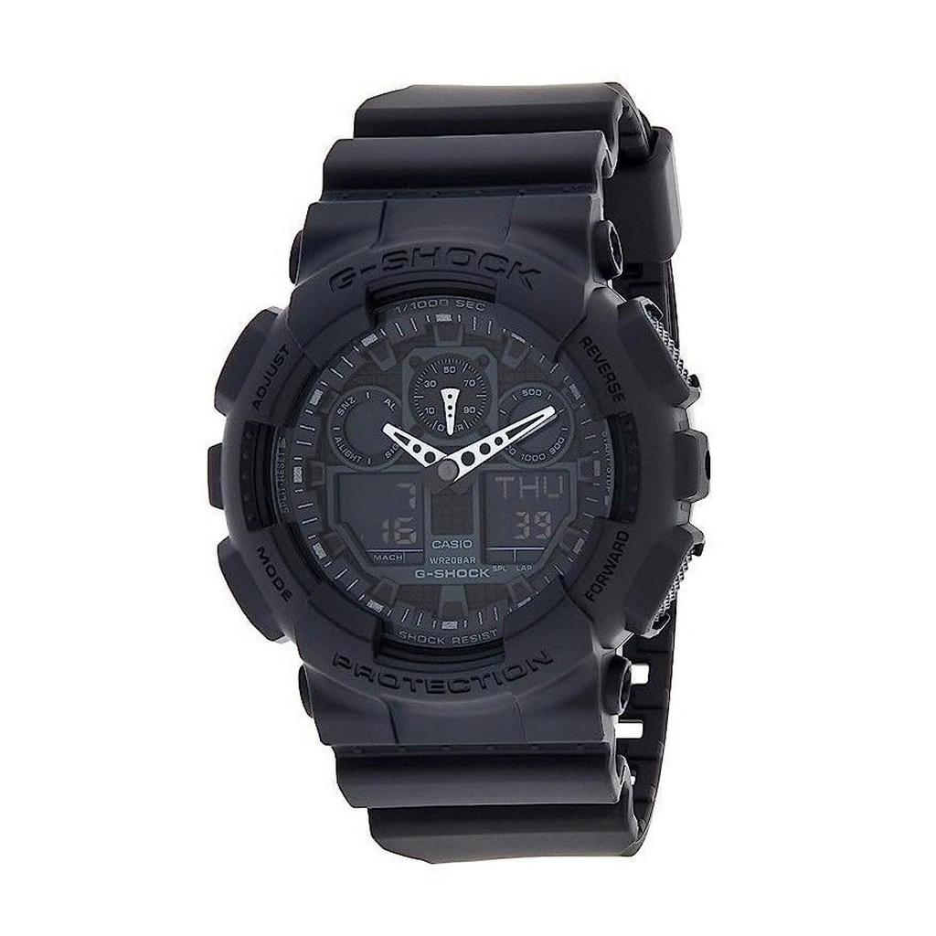 

Восстановленные часы Casio G-Shock Аналогово-цифровые Черный циферблат Кварцевые GA-100-1A1 200М Мужские часы чёрный