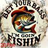 D Flat Pc Vintage  Round Fun Bass Sign  Fun Bass Fishing Aluminum Sign Round Metal Wall Art Decor for Home Bedroom Cafe