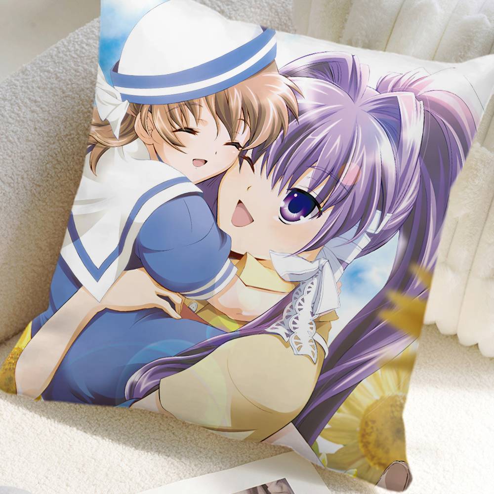 Clannad Anime Kuddöverdrag Fyrkantig Kudde Sovrum Soffa Fritid Komfortkudde Bil Heminredning