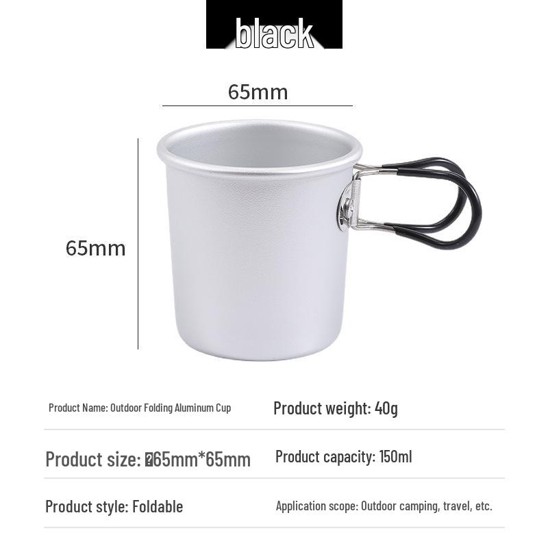 Portable Aluminum Alloy Folding Cup for Tea, Coffee, and Travel