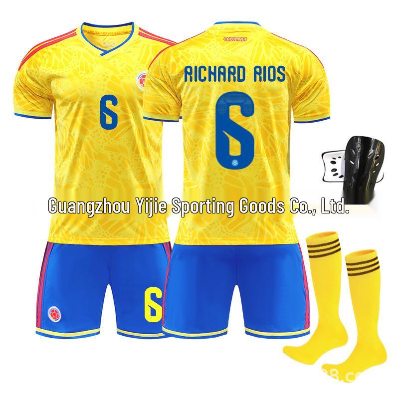 Colombia 2026 World Cup Home Kit: James #10, Diaz #7, Rios #6 Jerseys