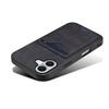 DENIOR For iPhone 17 Case Card Holder Kickstand Leather + PC + TPU Phone Cover