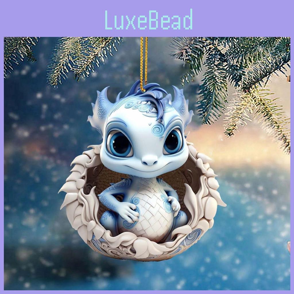 Charming Acrylic Dragon Egg Pendant For Christmas Tree Decor And Car Mirror Ornament