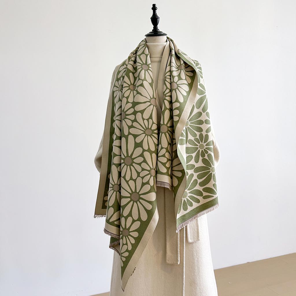 Winter Warm Cashmere Scarf for Women Luxury Pashmina Blanket Thick Shawl Wrap Neckerchief Fashion Bufanda Echarpe Poncho