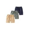 Children's Clothing Summer Boys' Middle Pants K-style Pure Color Pants Kids Pocket Fifth Pants Baby Boys' Low Waist Rubber Band Shorts