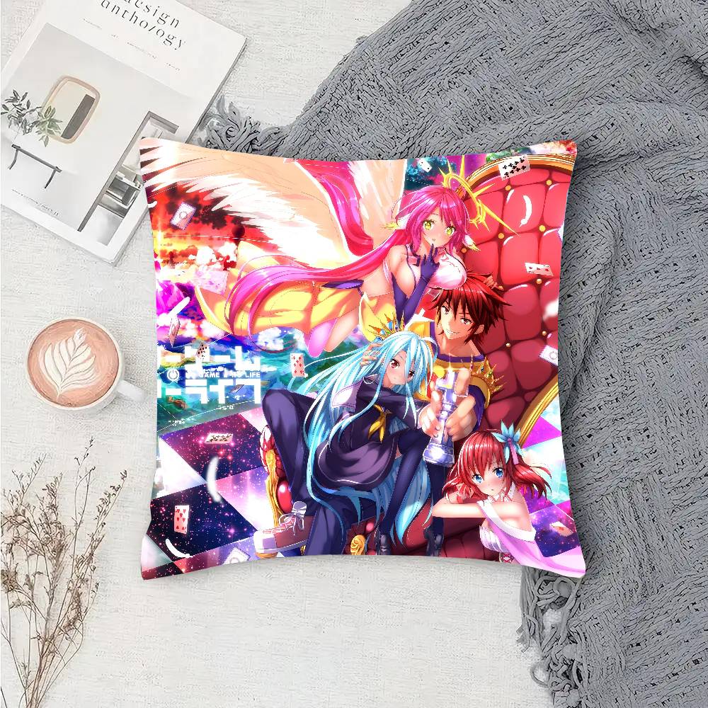 Anime NO GAME NO LIFE Pillow Case Sofa Cushion Cover Room Home Decoration