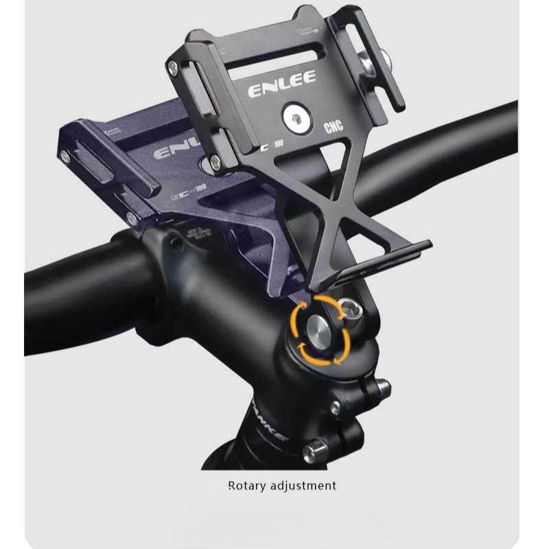 ENLEE Bicycle Handle Vertical Cover Mobile Phone Holder, Mountain Road Bike Enlarged Non-slip Fixed Navigation Metal Bracket
