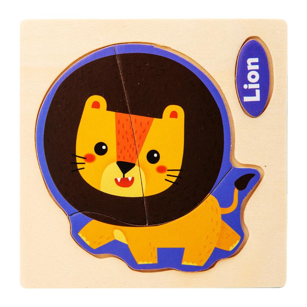 Wooden 3D Jigsaw Puzzle For Kids Educational Toys Cartoon Animal Vehicle Traffic Early Learning Intelligence Toy