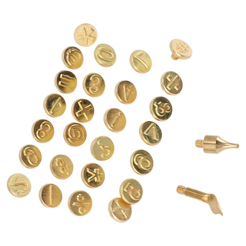 28Pcs Different Sizes Pyrography Head Kit Gold Brass Pyrography Tip For Wood Burning