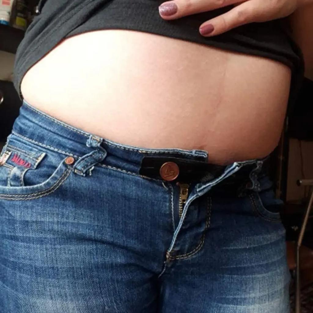 1 st- Elastisk midjeförlängare, justerbar bältesförlängare för jeans, knappförlängare för långbyxor