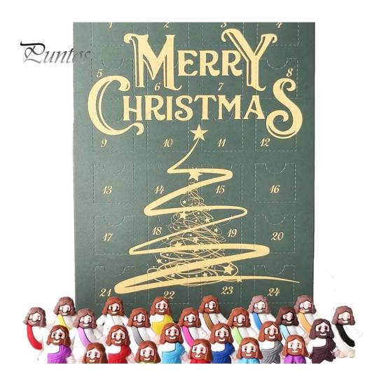 

Рождественский адвент-календарь, набор мини-фигурок Иисуса, 24 шт., крошечная кукла-статуэтка Иисуса, пасхальные яйца, наполнители, религиозные подарки для христиан C