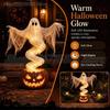 Swirling Ghost Pumpkin Yard Lamp LED Halloween Floor Garden Light Lighted Outdoor Ghost Pumpkin Decor for Halloween