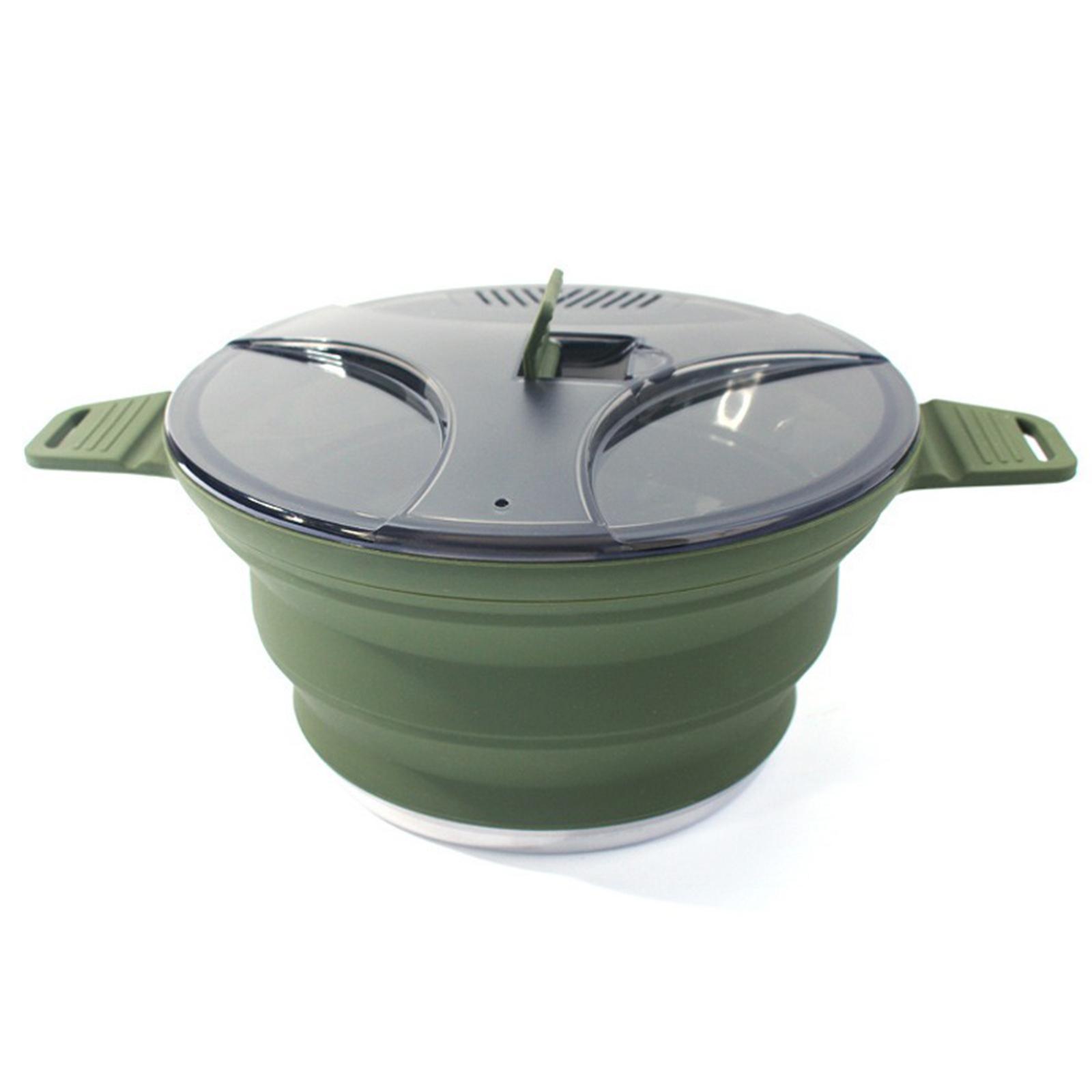 Outdoor camping cookware set, foldable kettle, portable camping tableware, silicone