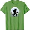 Bigfoot Fishing Funny Sasquatch and Fish Night Fishing design100 cotton Oneck short sleeve casual printed Unisexs Tshirt