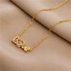 Cute Gold Love Letter Crystal Heart Pendant Women Necklace Ladies Romantic Wedding Party Jewelry Female Clavicle Chain