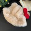Fashionable Warm Winter Bucket Hat Furry Cats Ear Fisherman Hat For Women Girl Winter Sport Outdoor Activity Travel