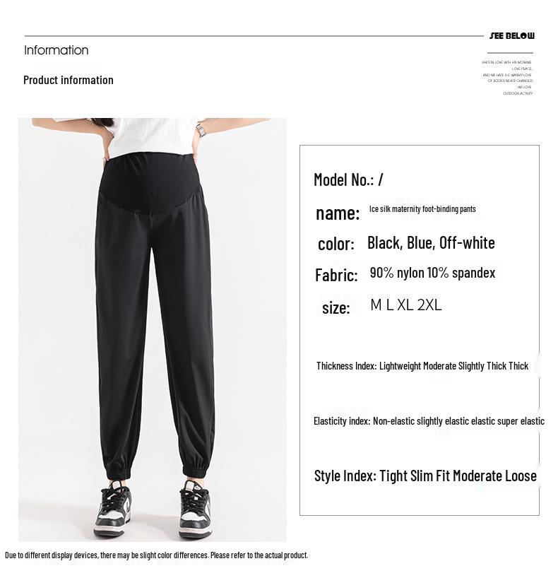 Maternity Spring/Summer Slimming Ice Silk Belly Support Pants