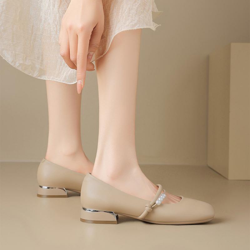 Søte Retro Mary Jane Sko Grunne Sko Franske Dame Sko Temperament Allsidige Små Lærsko