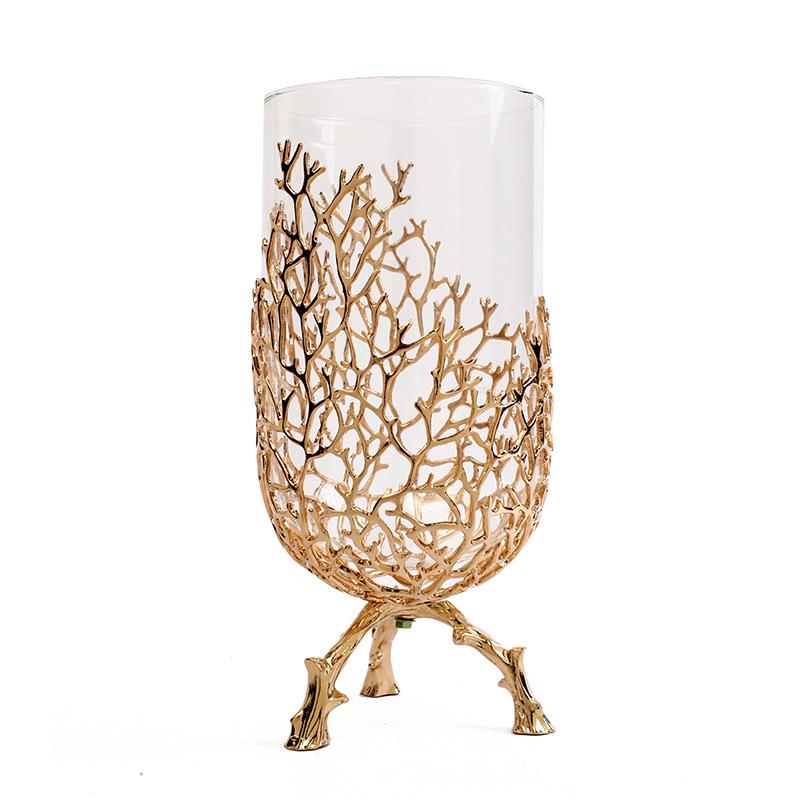 Metal & Glass Vase for Dry Flowers: Creative Light Luxury Decor for Living or Dining Room