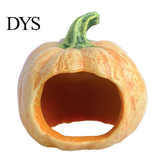 Fish Tank Landscaping Ornament Halloween Pumpkin Aquarium Hideout, Ghost Face Betta Reptile Accessories Hide Cave, Decorative Shrimp Hideaway for