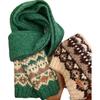 Högkvalitativ Damscarf i Ullblandning med Fair Isle-mönster - Tjock, Varm Stickad Halsduk för Höst/Vinter