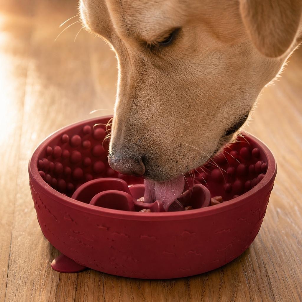 Large Slow Feeder Bowl for Pets Silicone Anti-Choke Slow Eating Bowl Designed to Reduce Eating Speed and Aid Digestion for Dogs and Cats