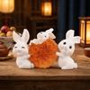 White Rabbit Mini Ornaments Resin Mid-Autumn Festival Desk Figurines New Micro Landscape Decor  DIY