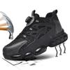Anti-slip Safety Shoes Men Rotary Button Safety Shoes for Men Work Shoes Anti-smash Men's Sports Shoes Safety Pro