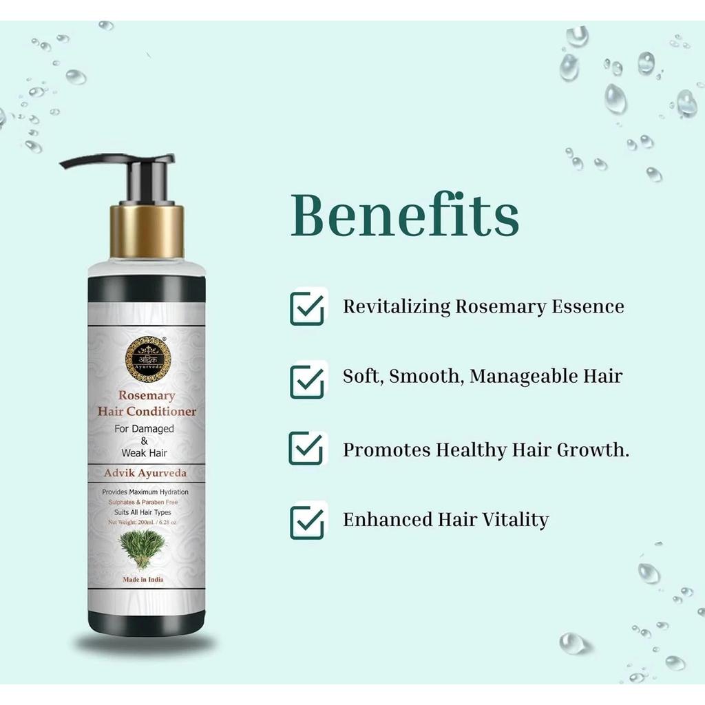 Advik Ayurveda Rosemary Hair Conditioner For All Hair Types 200ml