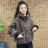 Women's 2025 Winter Plaid Hooded Cotton Coat with Velvet Lining – Stylish, Casual, and Age-Reducing