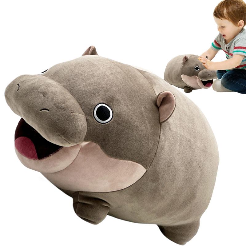 Hippo Plush Pygmy Hippo Plush Stuffed Animals Plush Doll Toy Huggable Home Decor Fashionable Throw Pillow for Bedroom Decoration