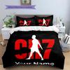 Biancheria da letto personalizzata con nome CR7, Set copripiumino Copripiumino Federa Regalo di compleanno per la casa(1 * copripiumino + 2 * federa, senza nucleo) -HE54