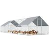 Chicken Run Galvanised Walk In Chicken Coop Hen Poultry House Cage Rabbit Hutch With Water Resist Cover 3 X 8 X 2m
