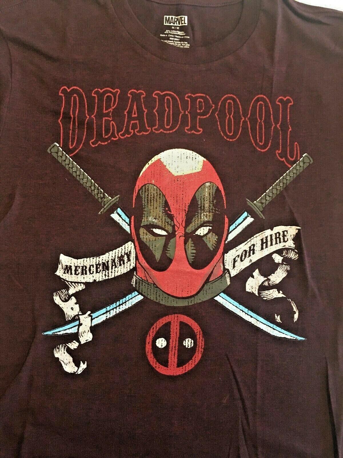 Marvel Comics Deadpool Mercenary for Hire Men T-ShirtAvailable in M NEW XL