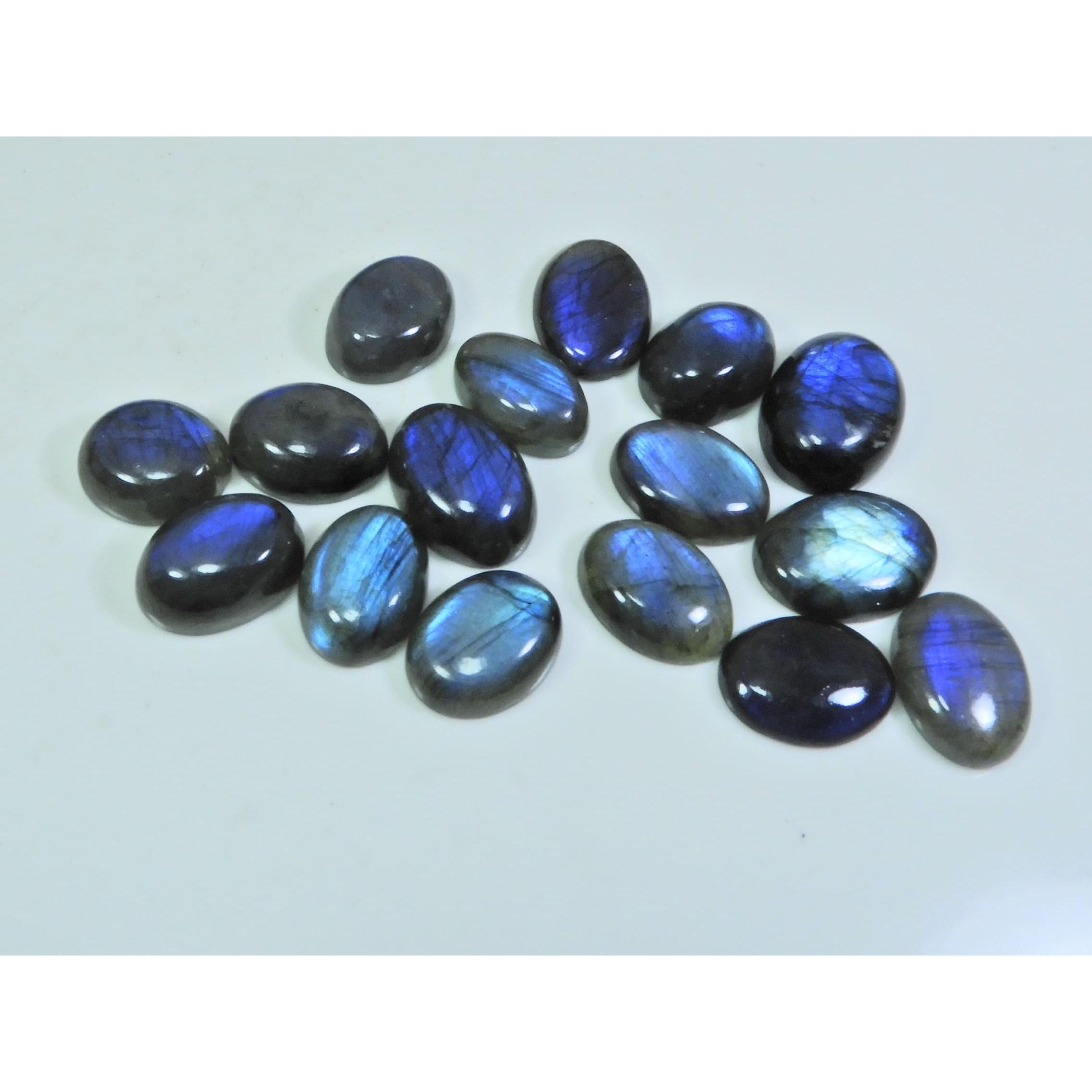 

7X16-13X18MM Natural Blue Labradorite Oval Cabochon Loose Gemstone 16Pcs Lot SY-349