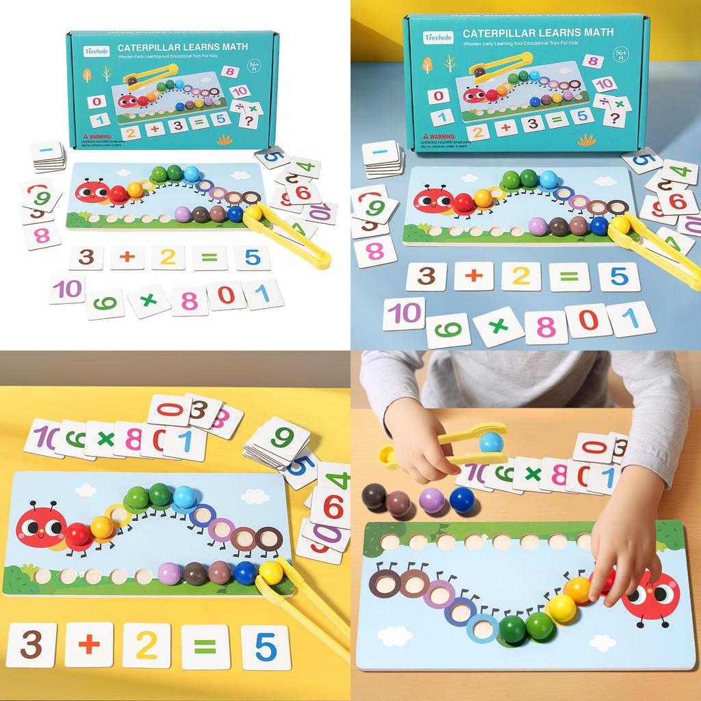 Operation Wooden Caterpillar Clip Toy Development Toy For Children Parent Play